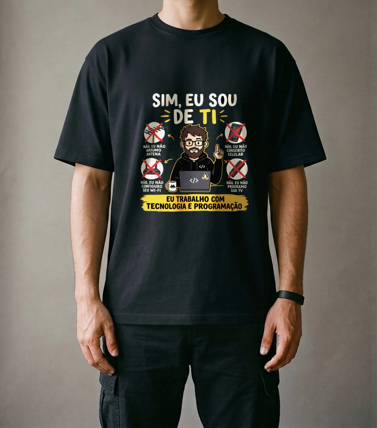 Camiseta Sim, Eu Sou de TI - Classic Preto